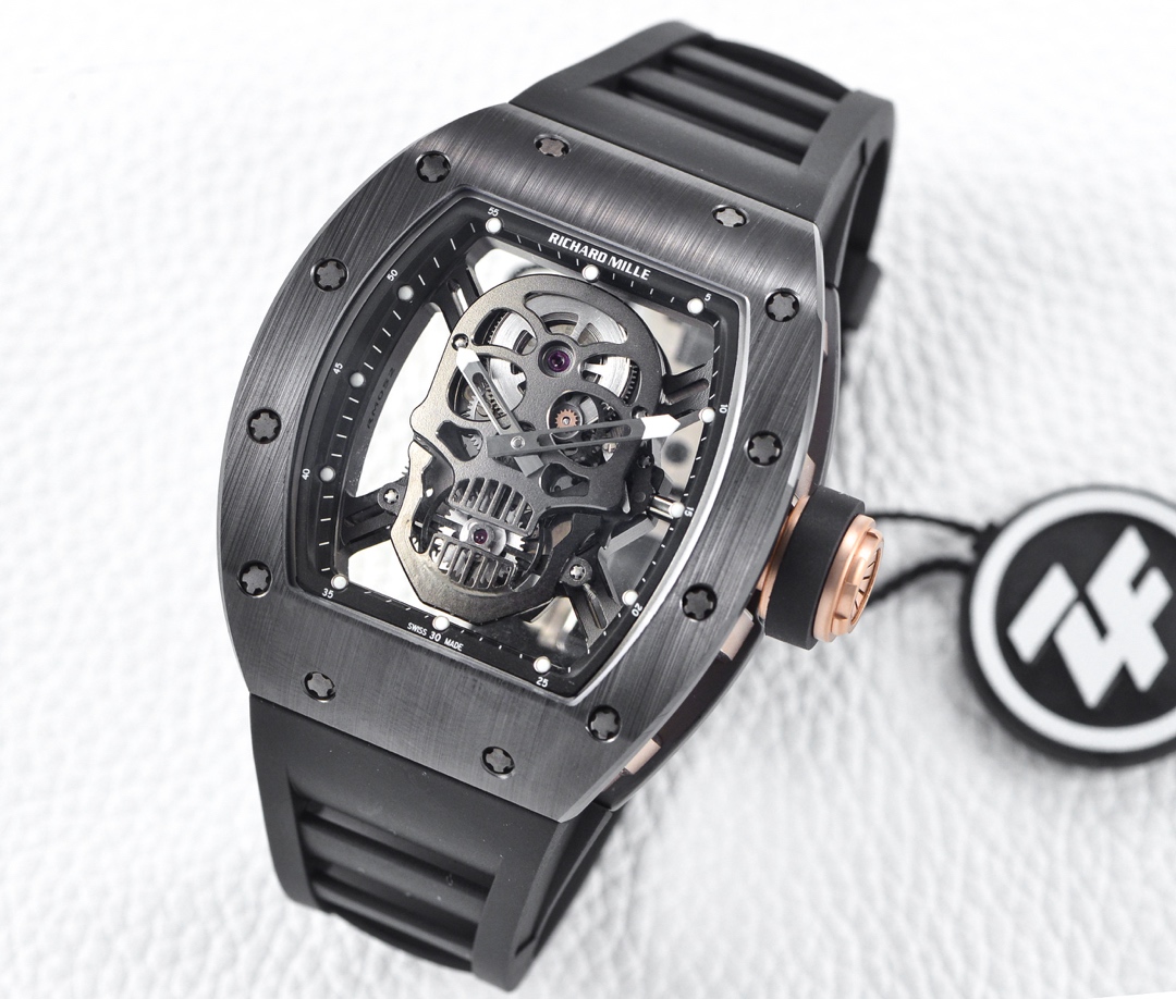 Richard Mille RM 52-01 Ceramic Black & Gold & Silver Skull 3 Colors - QualitySwissReplica