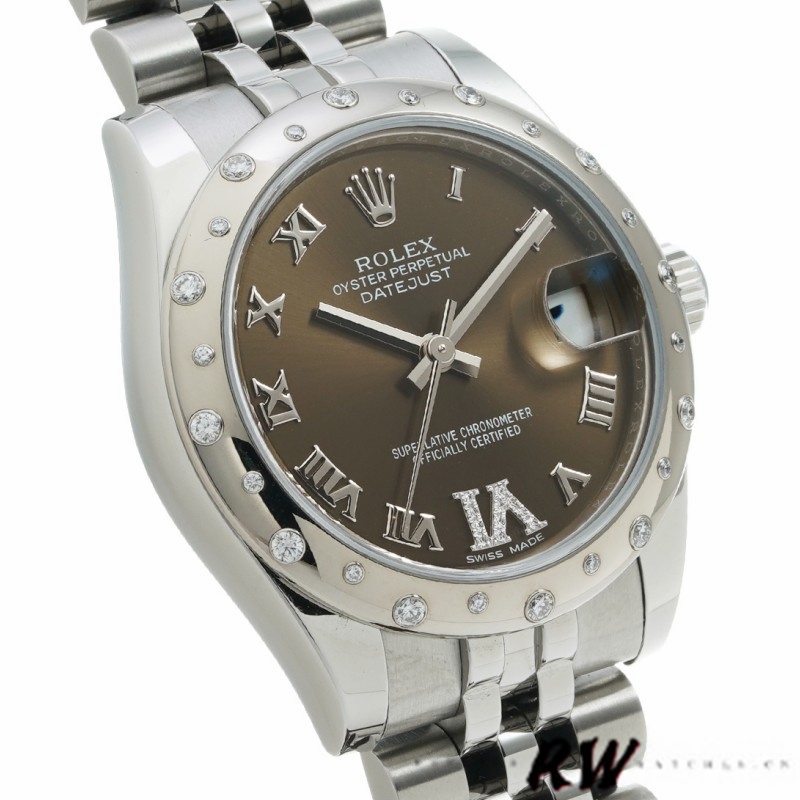 Rolex Datejust 178344 Bronze Dial VI Diamonds 31MM Lady Replica Watch - QualitySwissReplica