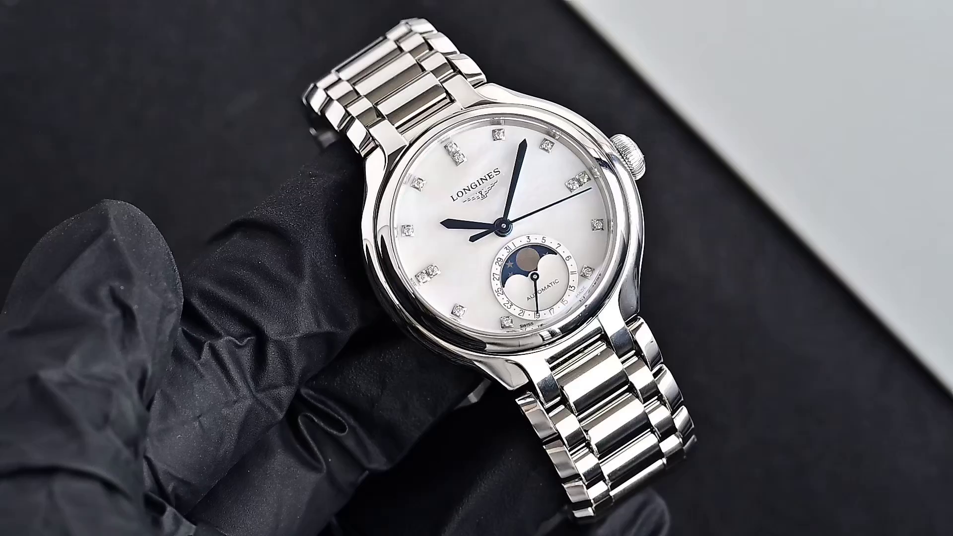 Longines L8.126.4.87.6 PrimaLuna Replica 34mm Automatic Moonphase MOP - QualitySwissReplica