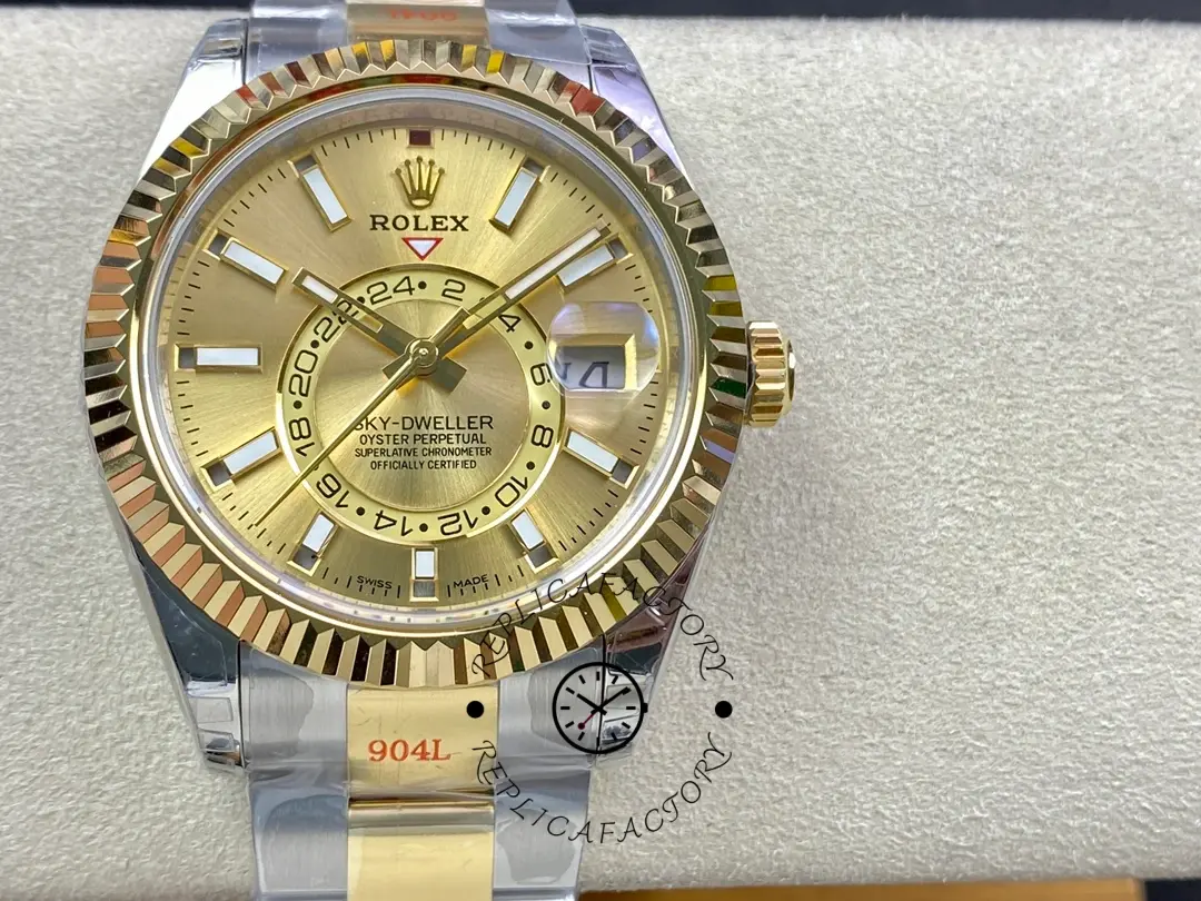 Rolex Sky Dweller Champagne Dial Yellow Gold 336933 0001 42mm - QualitySwissReplica