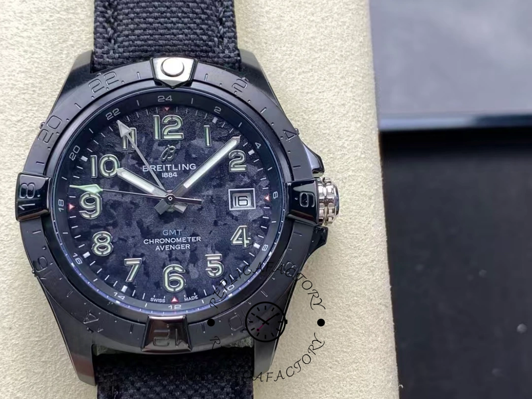 Breitling Avenger Automatic GMT Black Strap S32320101B1X1 Replica - QualitySwissReplica