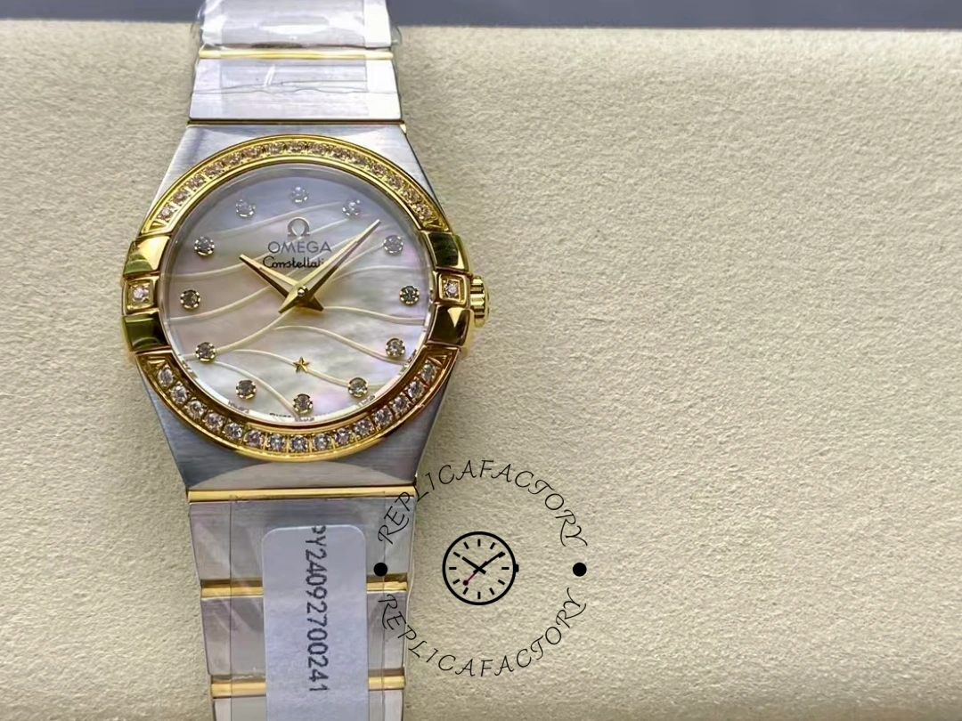 Omega Constellation Quartz 123.20.27.60.55.005 Diamond Bezel Replica Watch - QualitySwissReplica