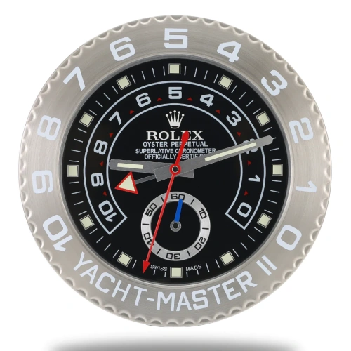 Rolex Yacht Master Silver & Black Wall Clock - QualitySwissReplica