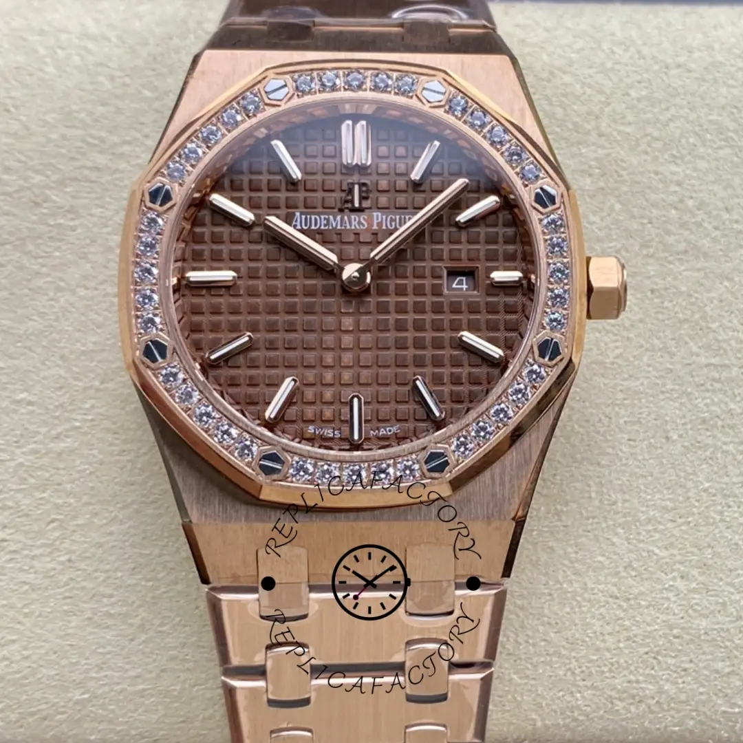 AP Royal Oak 67651OR.ZZ.1261OR.01 Brown Dial 1:1 Clone Quartz Diamond-Set - QualitySwissReplica