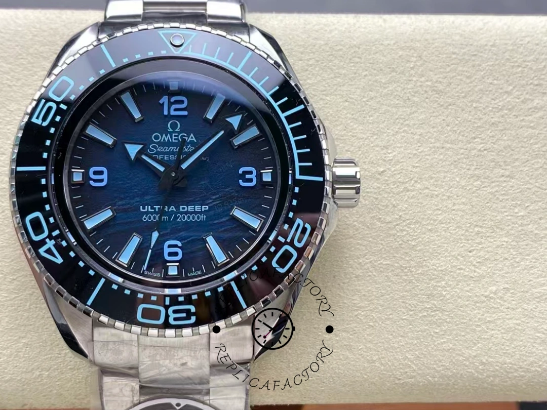 Omega Seamaster Planet Ocean 6000M Replica 215.30.46.21.03.002 45.5mm Blue Dial - QualitySwissReplica