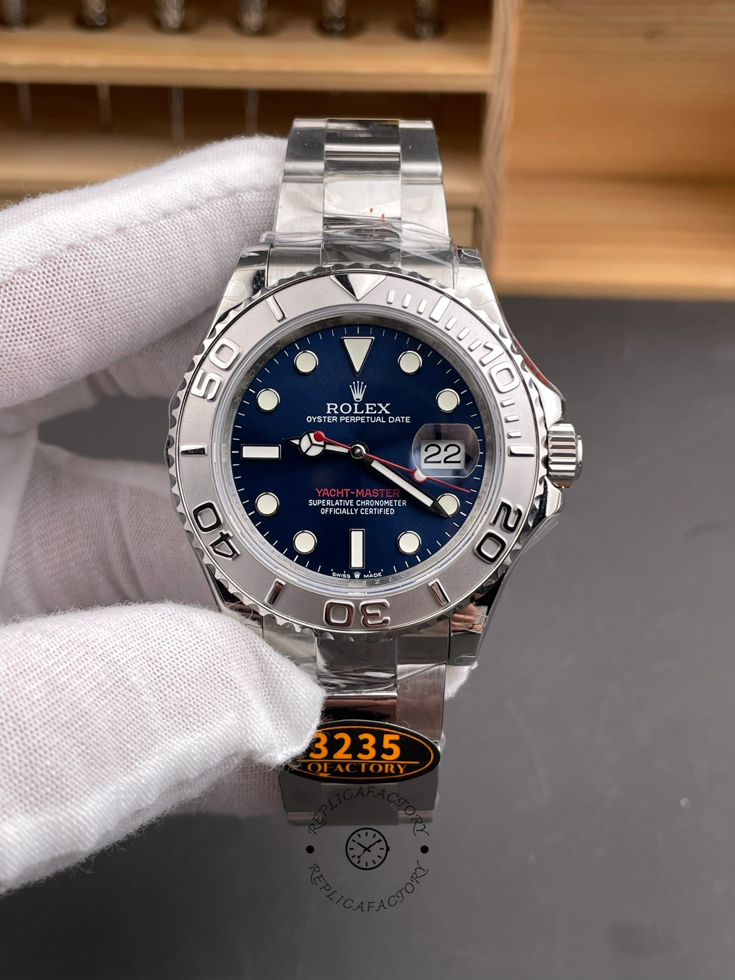 Rolex Yacht-Master 126622 Platinum Bezel Blue Dial 40MM Mens Replica Watch - QualitySwissReplica