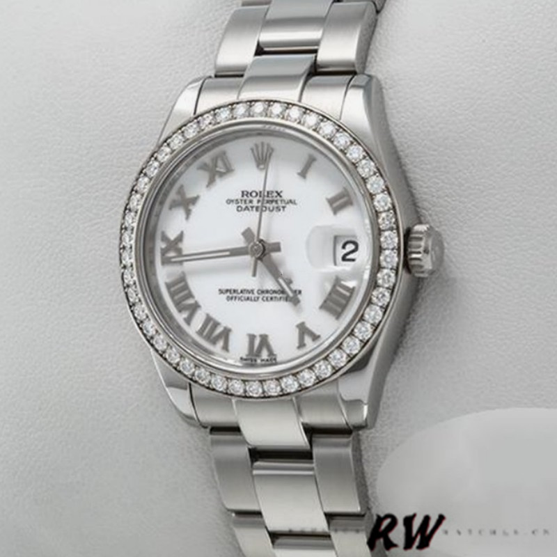 Rolex Datejust 178384 White Roman Numeral Dial 31MM Lady Replica Watch - QualitySwissReplica