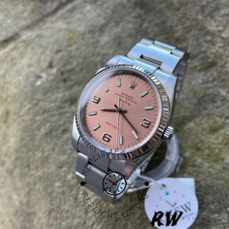 Rolex Oyster Perpetual Air-King 114234 Pink Dial 34mm Unisex Replica Watch - QualitySwissReplica