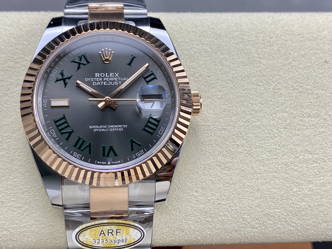 Rolex Datejust 41 Steel and Everose Gold Wimbledon Dial Oster Band m126331 0015 - QualitySwissReplica