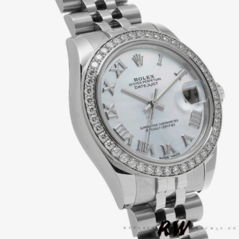 Rolex Datejust 178384 White Mother of pearl Dial 31MM Lady Replica Watch - QualitySwissReplica