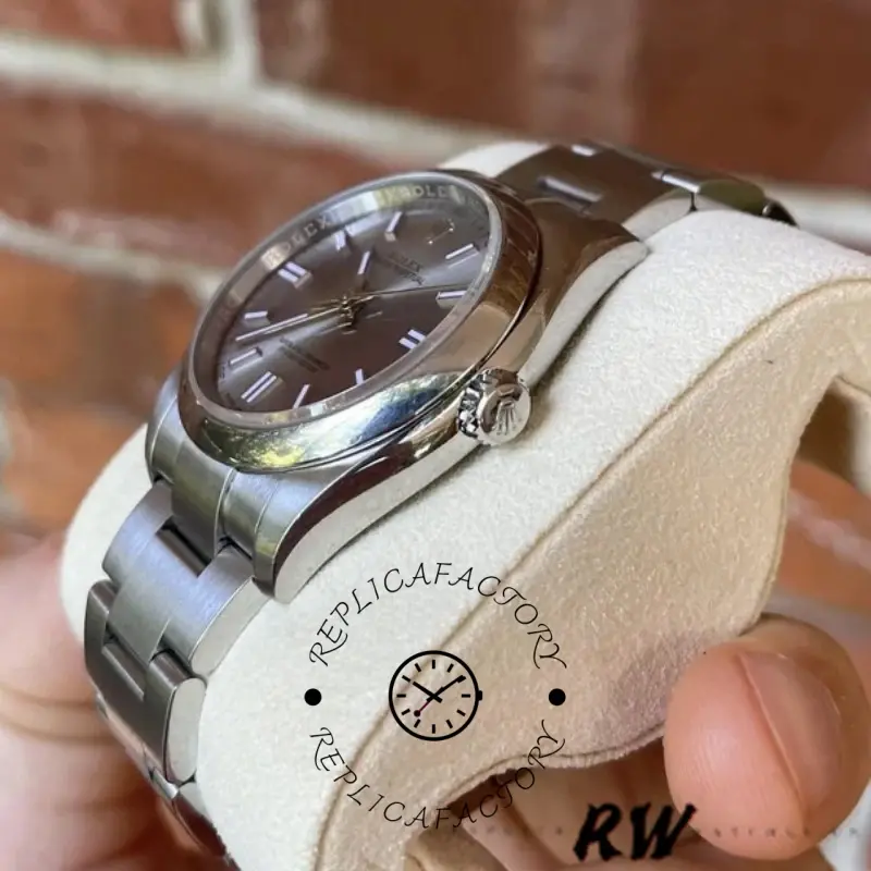 Rolex Oyster Perpetual 116000 Rhodium Grey Dial 36mm Unisex Replica Watch - QualitySwissReplica