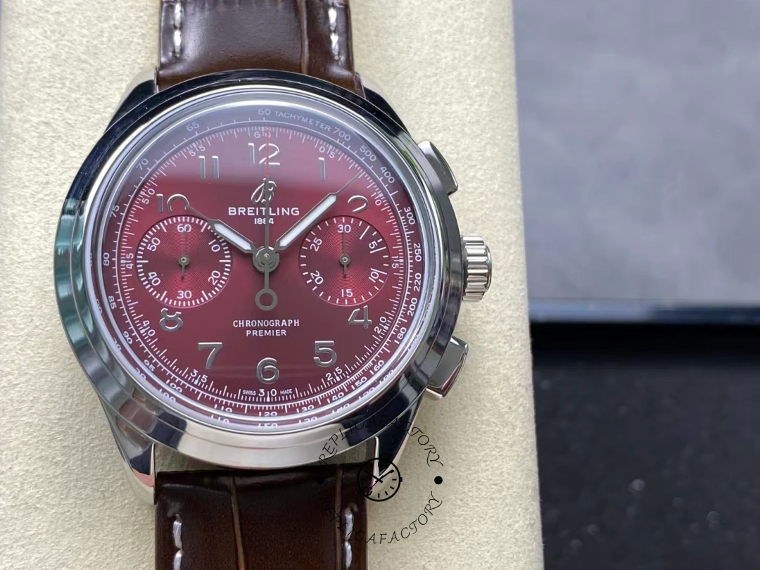 Breitling Premier B09 Chronograph 40 AB0930D41K1P1 1:1 Clone Brown Alligator Strap - QualitySwissReplica