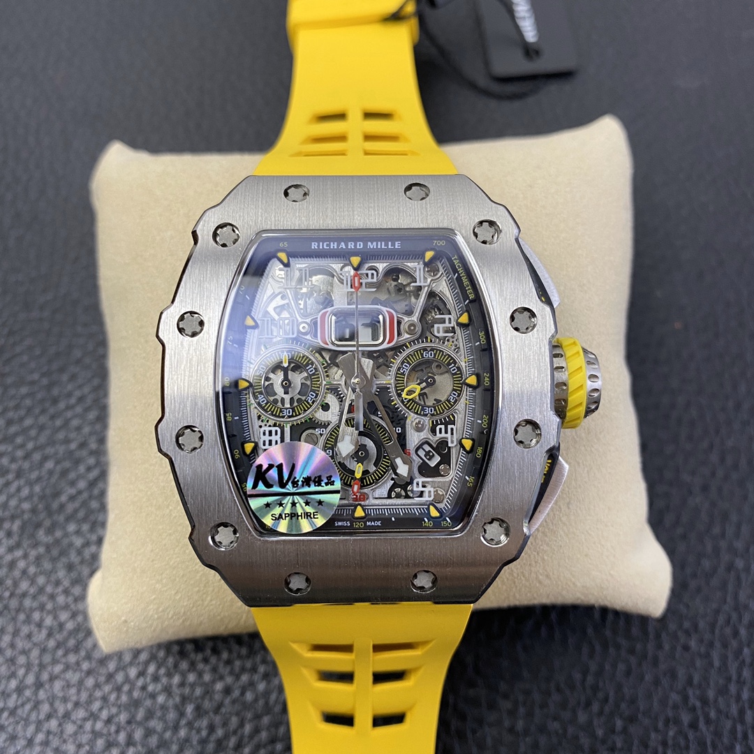 Richard Mille RM 11 03 Titanium Skeleton Dial Yellow Strap - QualitySwissReplica