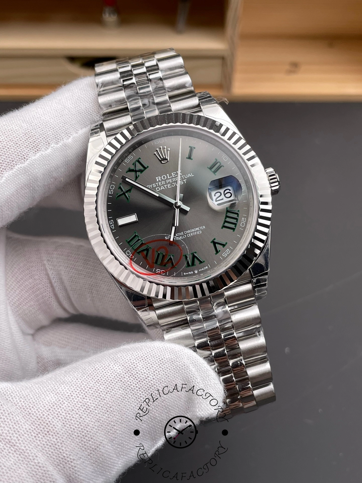 Rolex Datejust 126334 0022 41mm Slate Grey Roman Dial Men's Watch - QualitySwissReplica