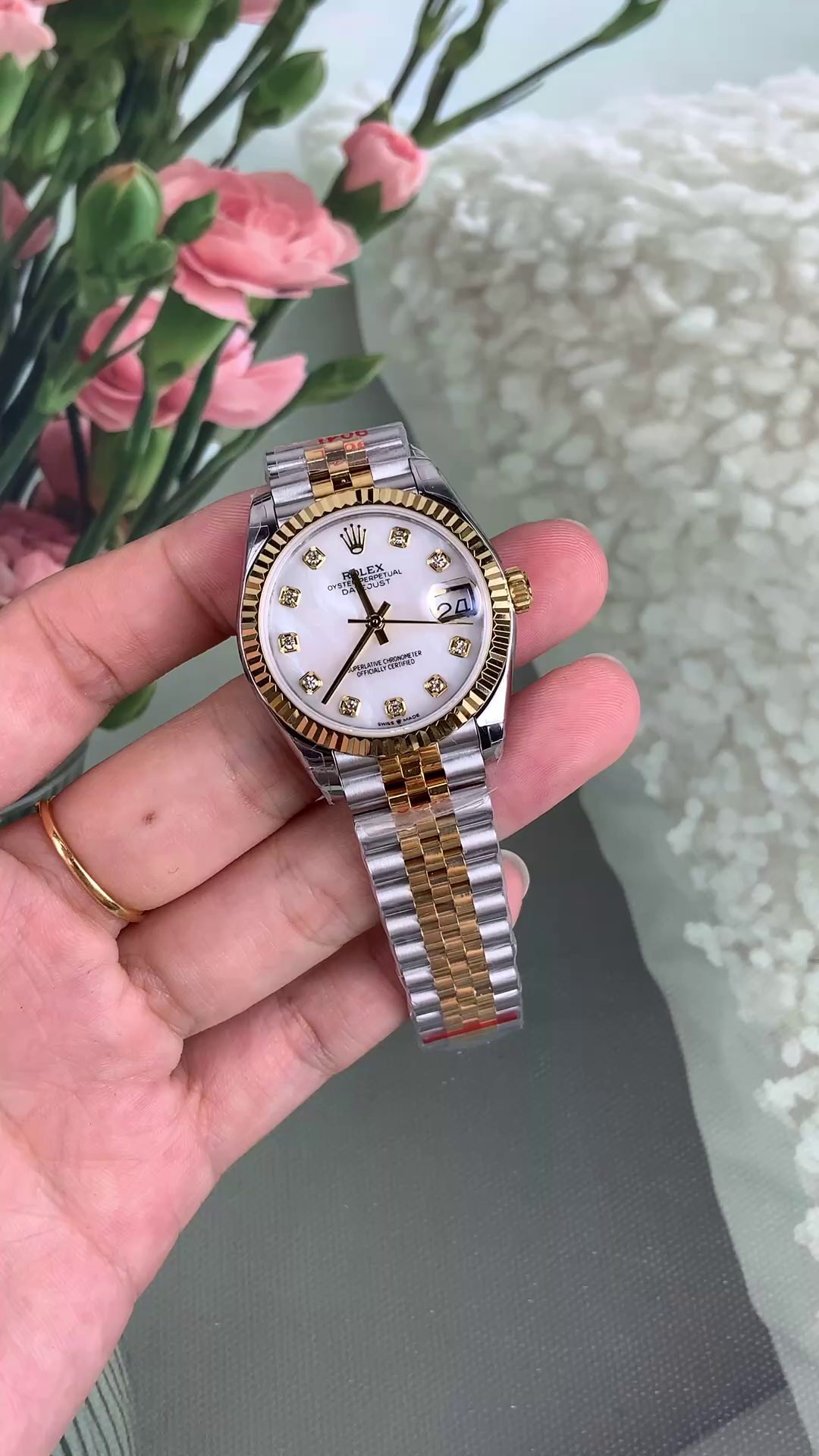 Rolex Datejust 31mm Stainless Steel and Yellow Gold 278273 0028 Mop Diamond Jubilee - QualitySwissReplica