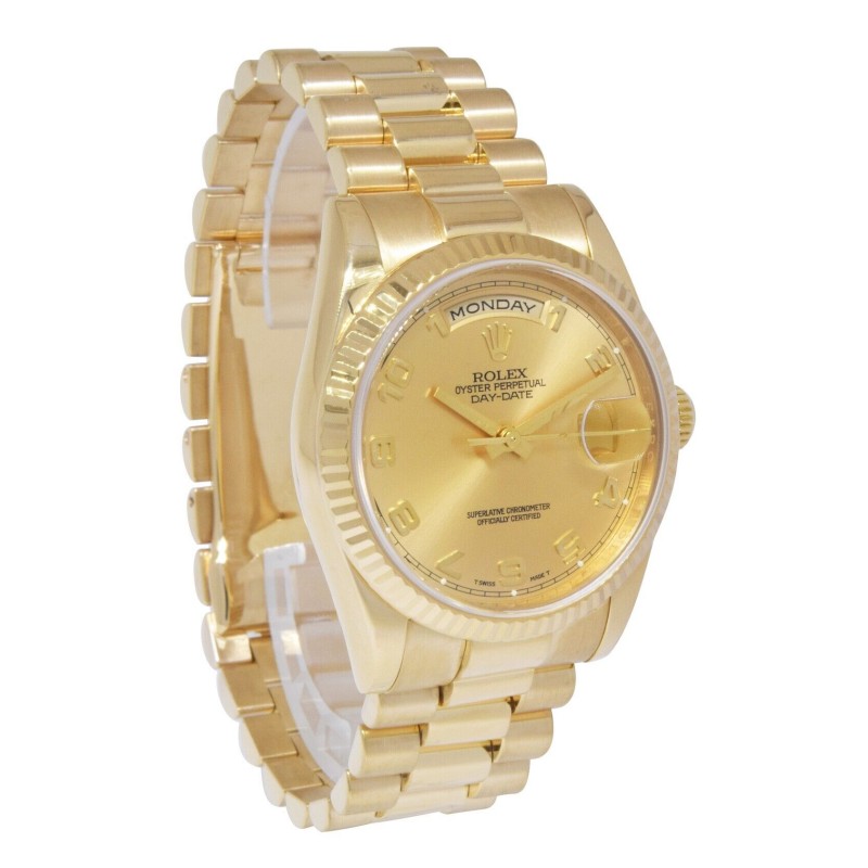 Rolex Day-Date 118238 Champagne Dial Arabic Numeral 36mm Unisex Replica Watch - QualitySwissReplica