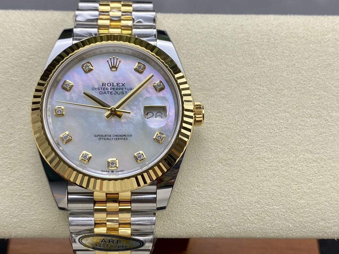 Rolex Datejust 126333 0018 41mm White Mother of Pearl Diamond Dial Men's Watch - QualitySwissReplica