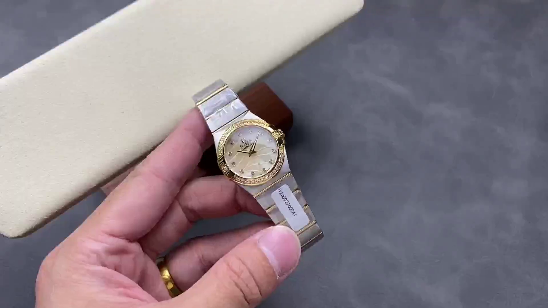 Omega Constellation Quartz 123.20.27.60.55.005 Diamond Bezel Replica Watch - QualitySwissReplica