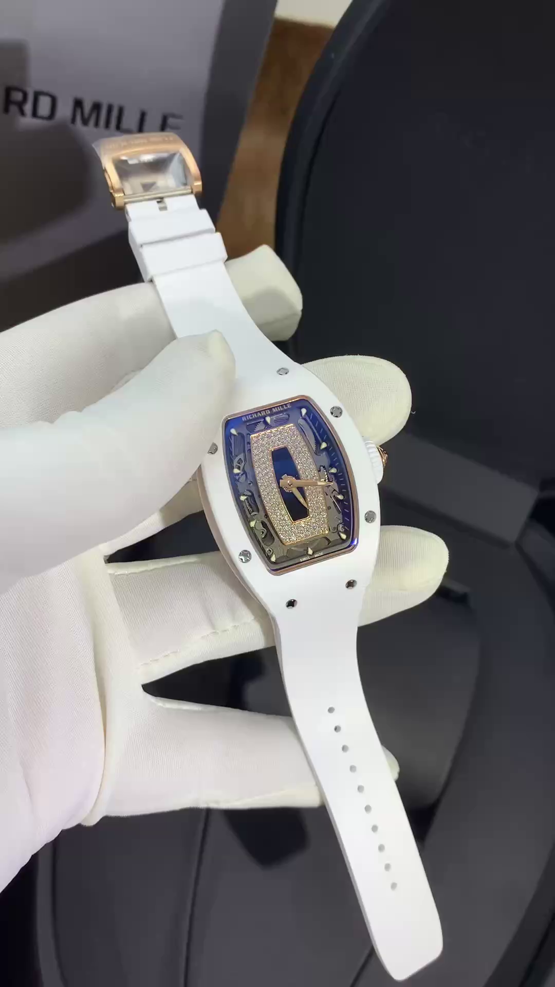 1:1 Clone Richard Mille RM07 01 White Ceramic Black Lips - QualitySwissReplica