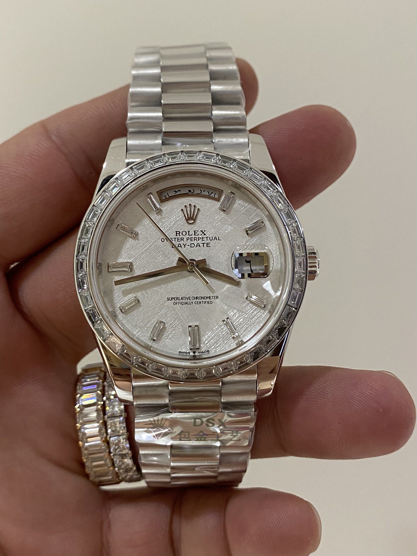 Rolex Day-Date 40 Platinum Meteorite Diamond Dial M228396TBR 0027 Men's Watch - QualitySwissReplica