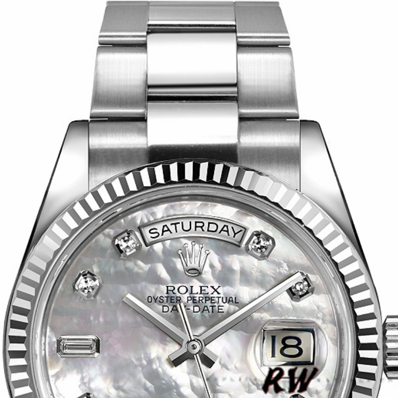 Rolex Day-Date 118239 MOP Diamond Dial 36mm Unisex Replica Watch - QualitySwissReplica