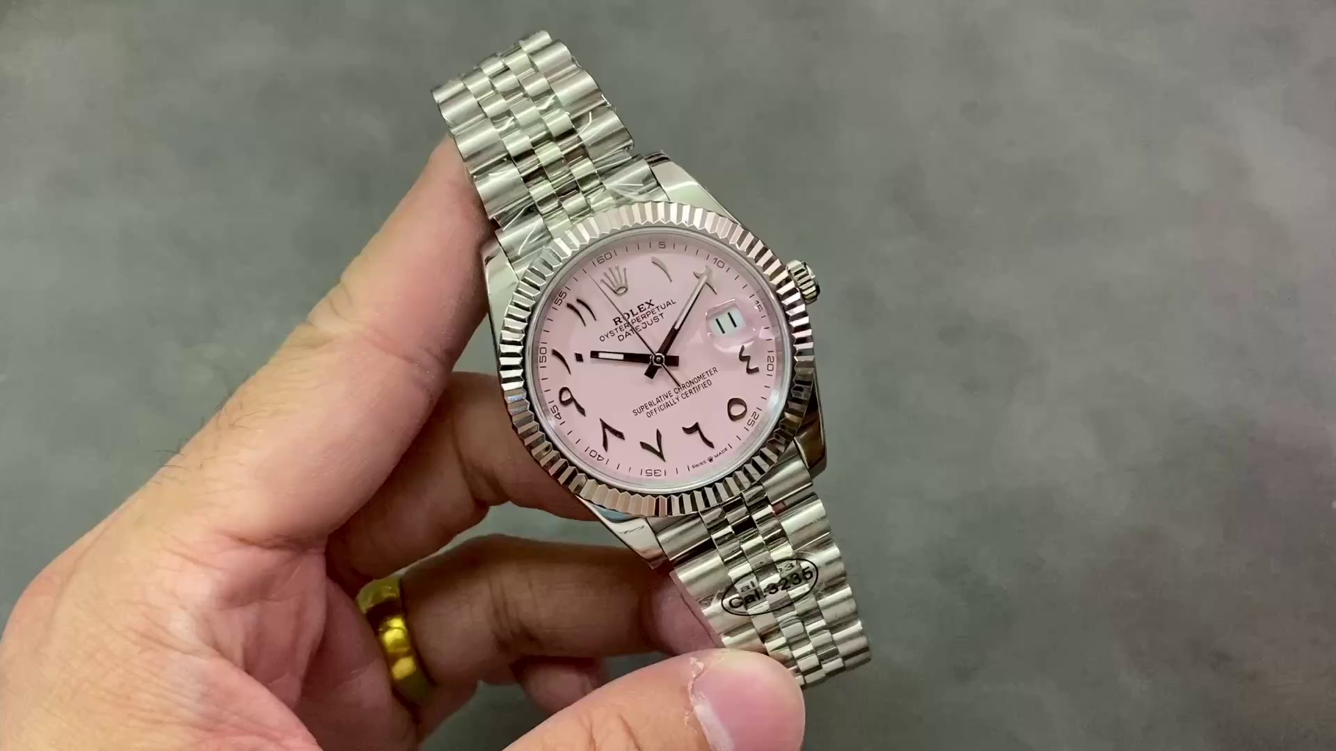 Rolex Datejust Middle Eastern Digital Pink Dial Fluted Bezel M126234 - QualitySwissReplica
