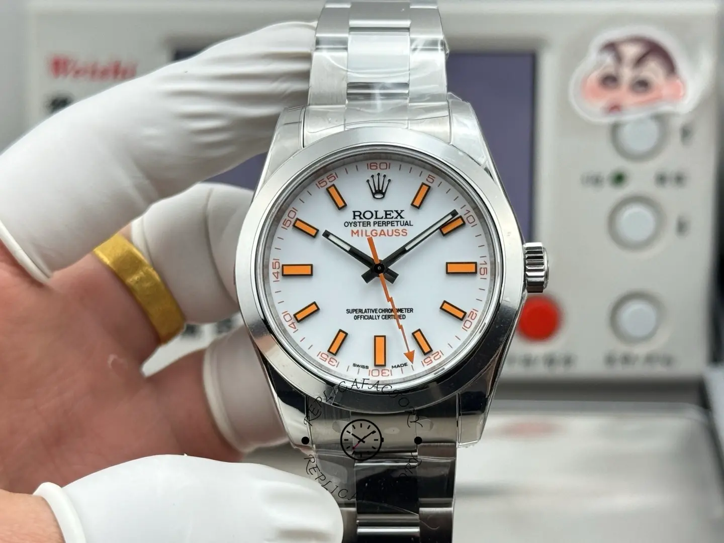 Rolex Milgauss 116400-0002 Automatic White Dial 40mm Mens Replica Watch - QualitySwissReplica