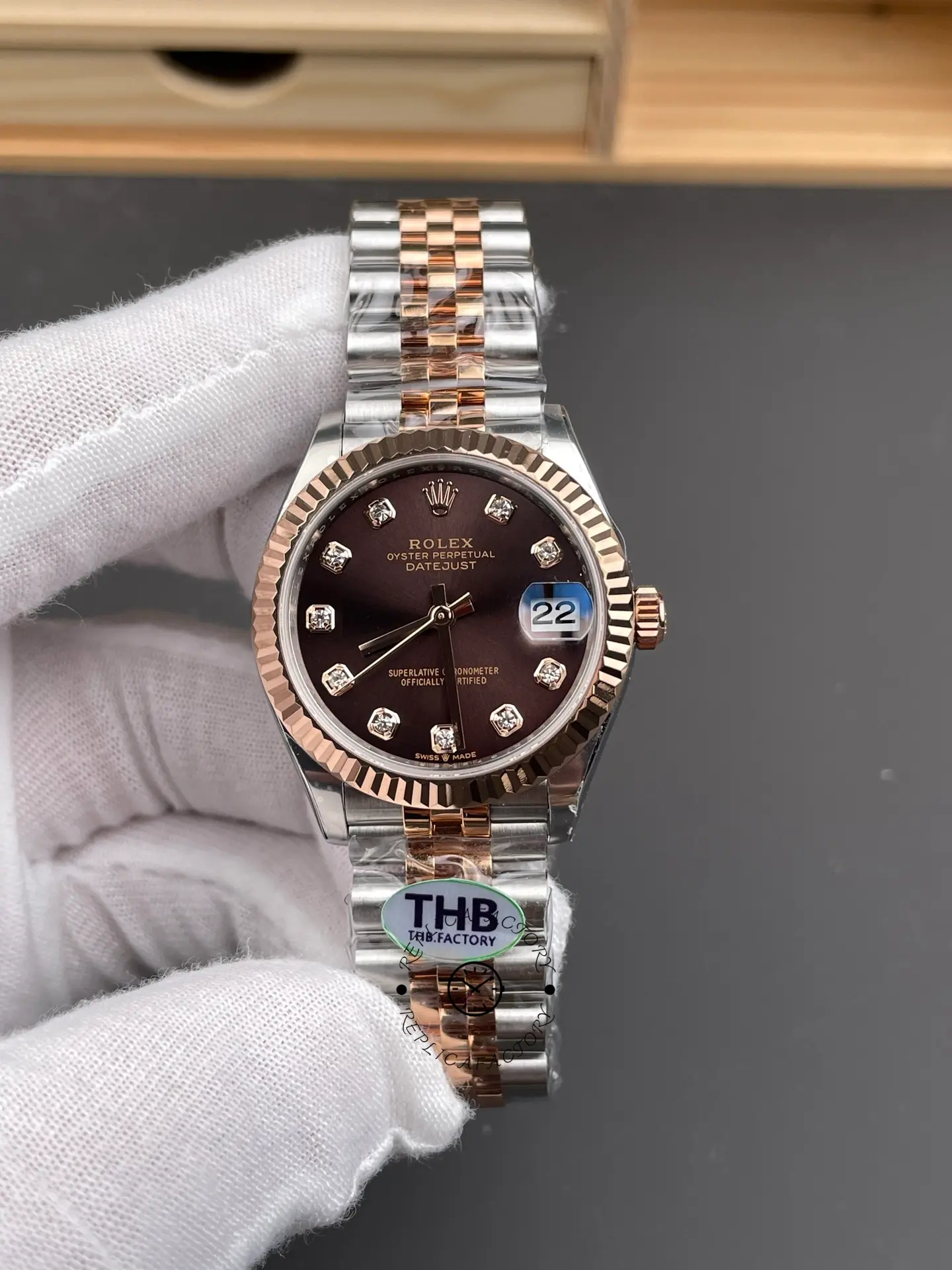 Rolex Datejust 28 Brown Dial Two Tone Strap 279171-0011 Replica - QualitySwissReplica