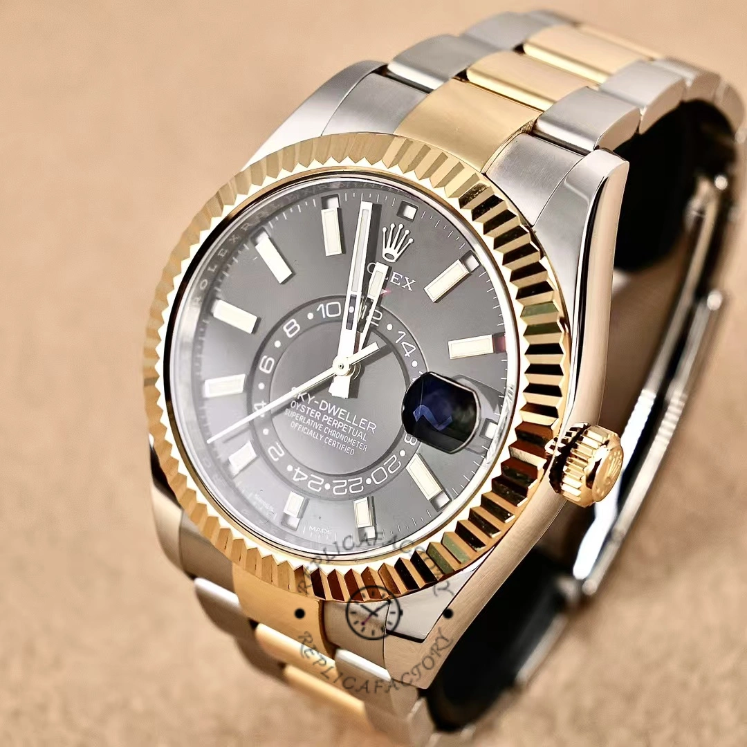 Rolex Sky-Dweller 326933 Black Dial Stainless Steel 42MM Mens Replica Watch - QualitySwissReplica