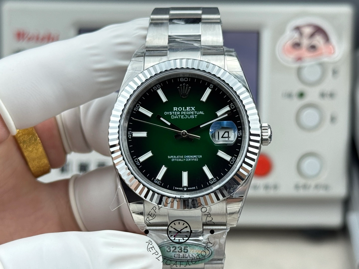 1:1 Rolex Datejust 126334-0033 Steel Green Ombré Dial 41mm - QualitySwissReplica