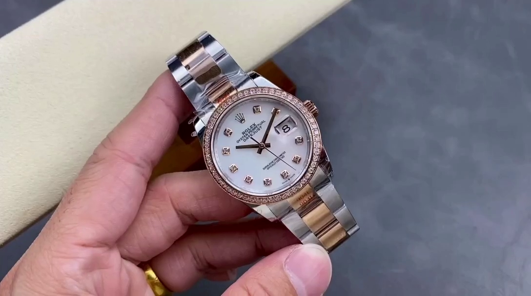 Rolex Datejust Mother of Pearl Diamond Dial Diamond Bezel 36mm m126281rbr 0010 Women's Watch - QualitySwissReplica
