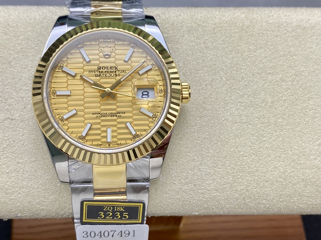 Rolex Datejust 126233 Champagne Motif dial 36MM Unisex Replica Watch - QualitySwissReplica