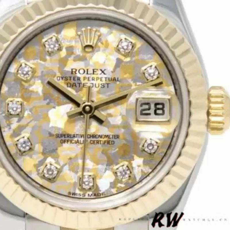Rolex Datejust 179173 Jubilee Crystal Grey and Champagne Dial 26MM Lady Replica Watch - QualitySwissReplica