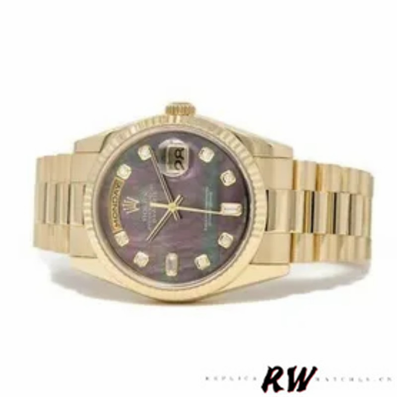 Rolex Day-Date 118238 Dark Mother of Pearl 36mm Unisex Replica Watch - QualitySwissReplica