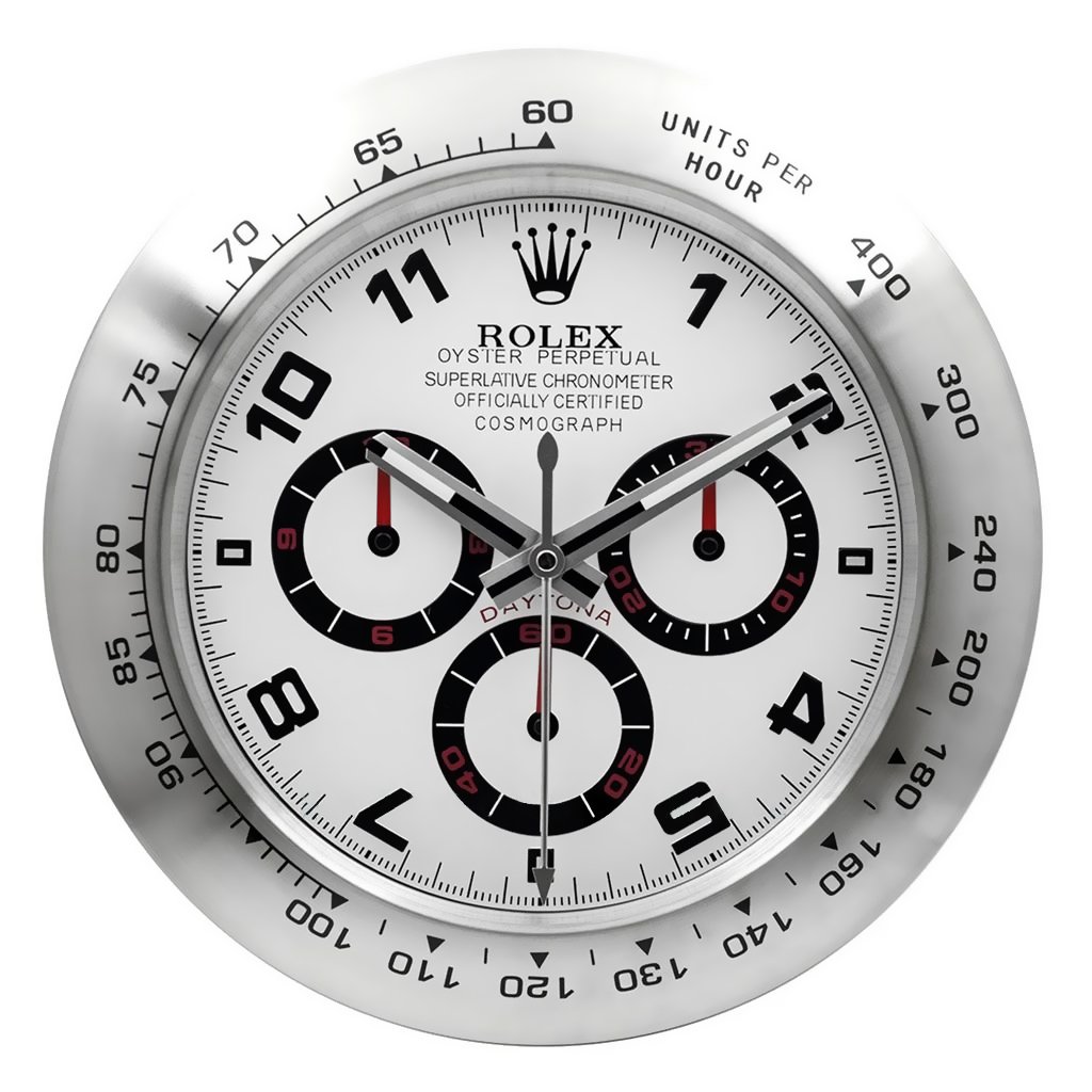 Rolex Daytona Silver Wall Clock - QualitySwissReplica