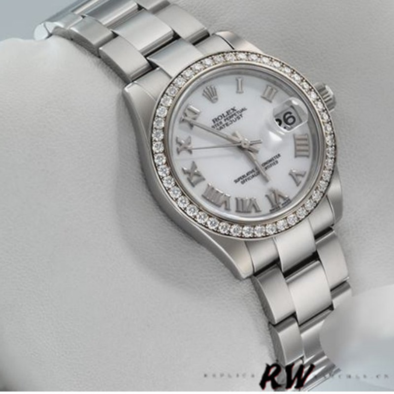 Rolex Datejust 178384 White Roman Numeral Dial 31MM Lady Replica Watch - QualitySwissReplica