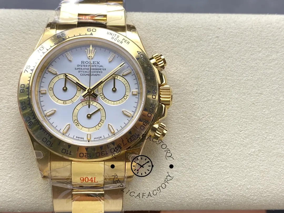 Rolex Daytona 126508 0001 18K Yellow gold White Dial Replica Watch - QualitySwissReplica