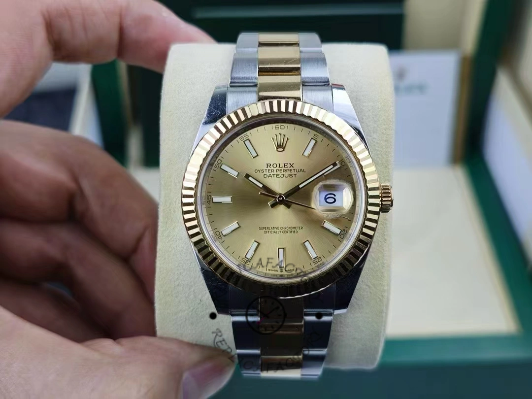 Rolex Datejust 126333 0009 Champagne Index Oyster 41mm Two Tone Steel - QualitySwissReplica