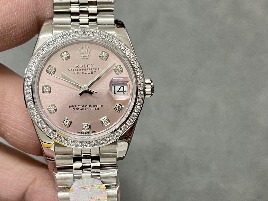Rolex Datejust Steel White Gold Pink Dial m279384rbr 0003 28mm Lady Replica Watch - QualitySwissReplica