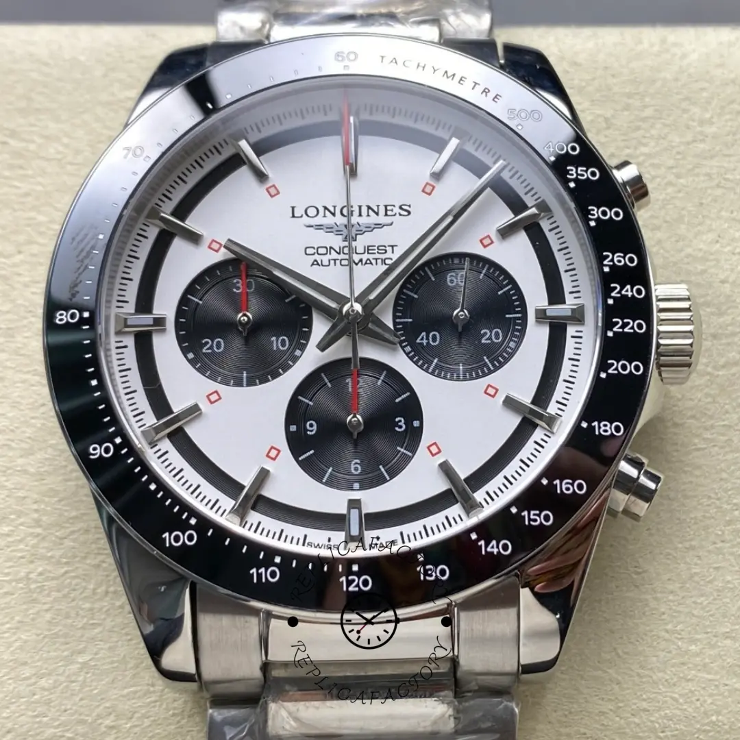 Replica Longines Conquest 42mm Panda Dial L3.835.4.72.6 904L Stainless Steel - QualitySwissReplica