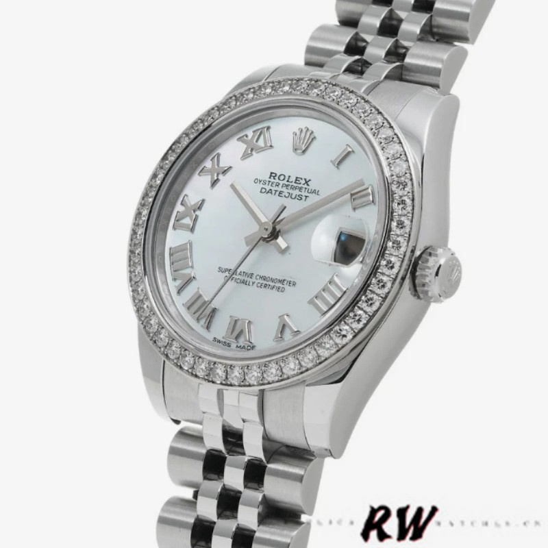 Rolex Datejust 178384 White Mother of pearl Dial 31MM Lady Replica Watch - QualitySwissReplica