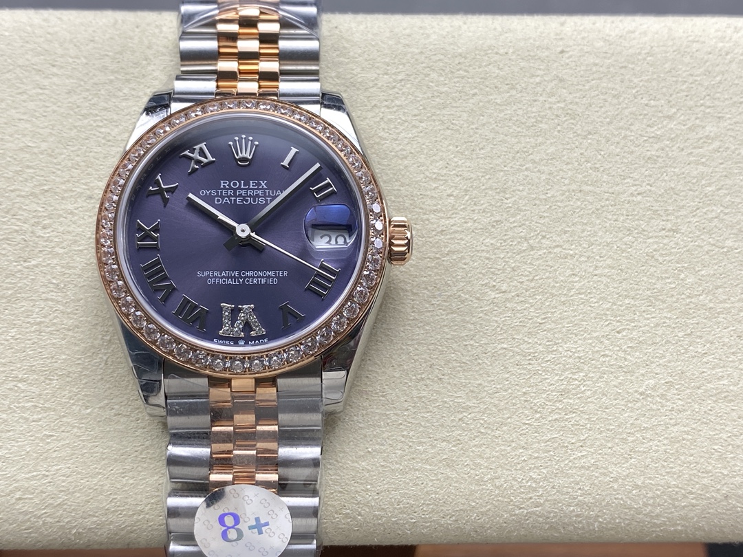 Rolex Datejust 31 Purple Roman Diamond Dial Jubilee 278381RBR - QualitySwissReplica