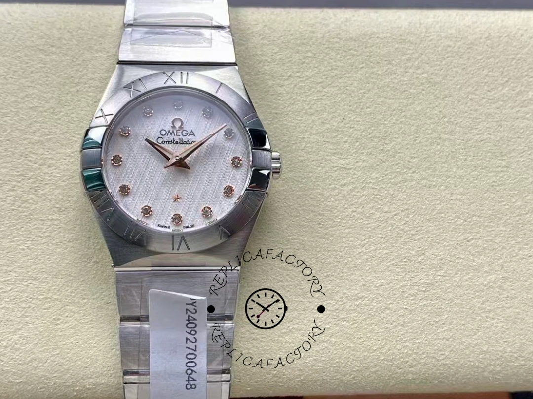 Omega Constellation Quartz Watch 123.10.27.60.52.001 Rose Gold Hands Replica - QualitySwissReplica