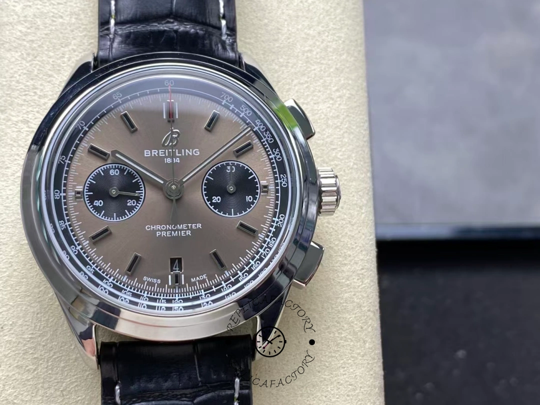Breitling Premier B01 AB0118221B1P2 1:1 Clone Chronograph 42mm Grey Men's Watch - QualitySwissReplica