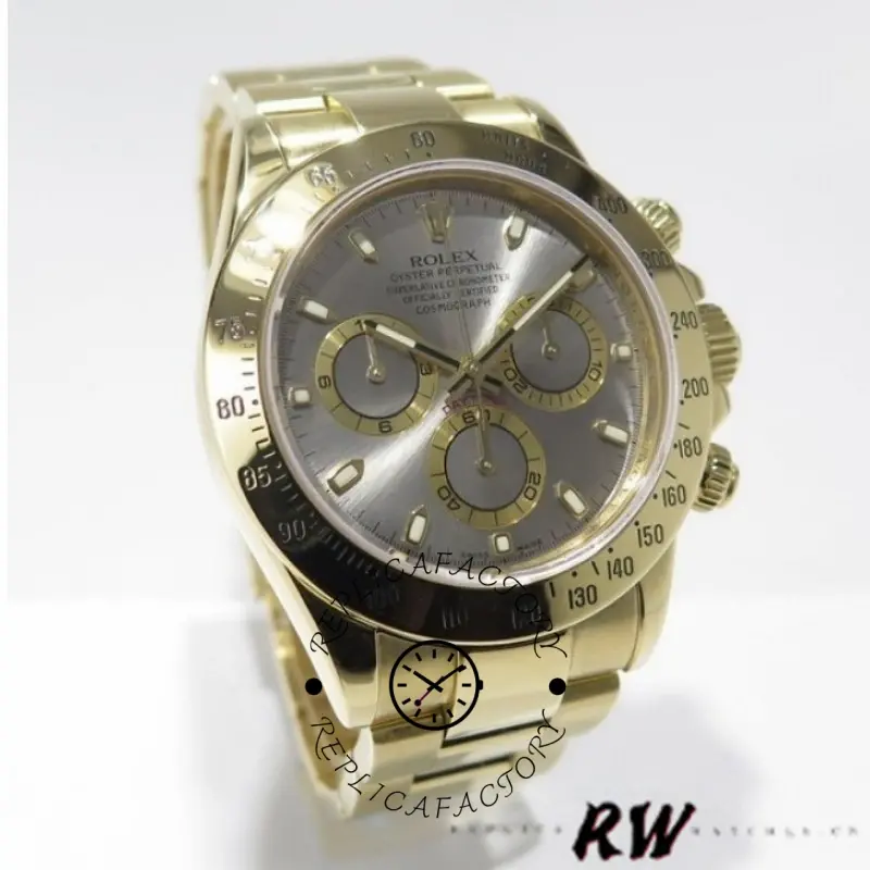 Rolex Cosmograph Daytona 116528 Grey Index Dial 40MM Mens Replica Watch - QualitySwissReplica
