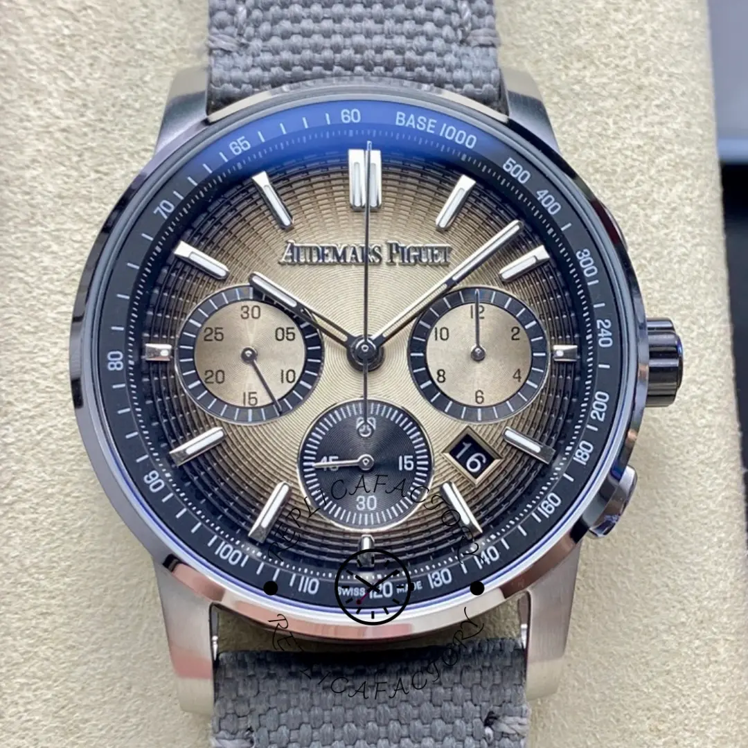 AP 26393QT.OO.A064KB.01 Code 11.59 Chronograph 41 Smoked Beige 1:1 Clone - QualitySwissReplica
