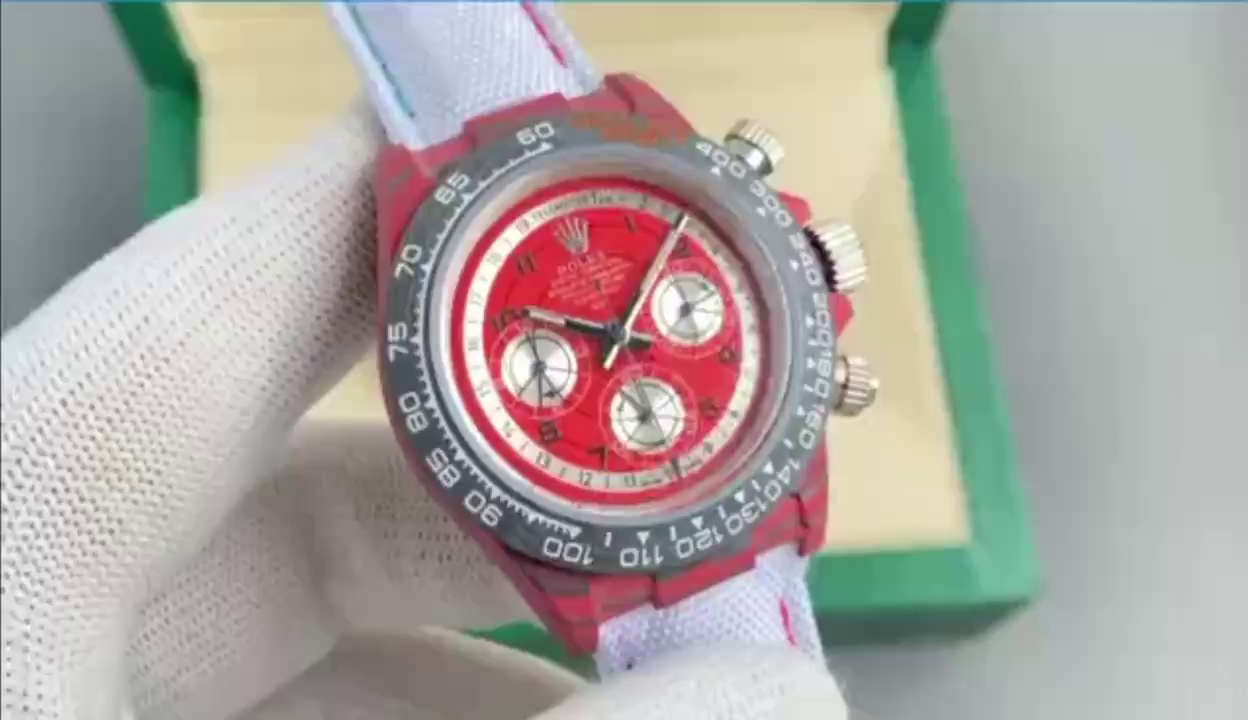 Rolex Daytona Diw Customised Oyster Red Quartz Carbon Fiber 40mm - QualitySwissReplica