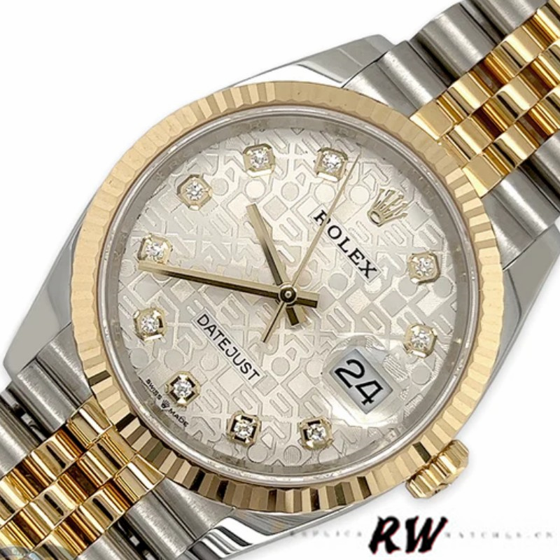Rolex Datejust 126233 Silver Jubilee Dial Fluted Bezel 36MM Unisex Replica Watch - QualitySwissReplica