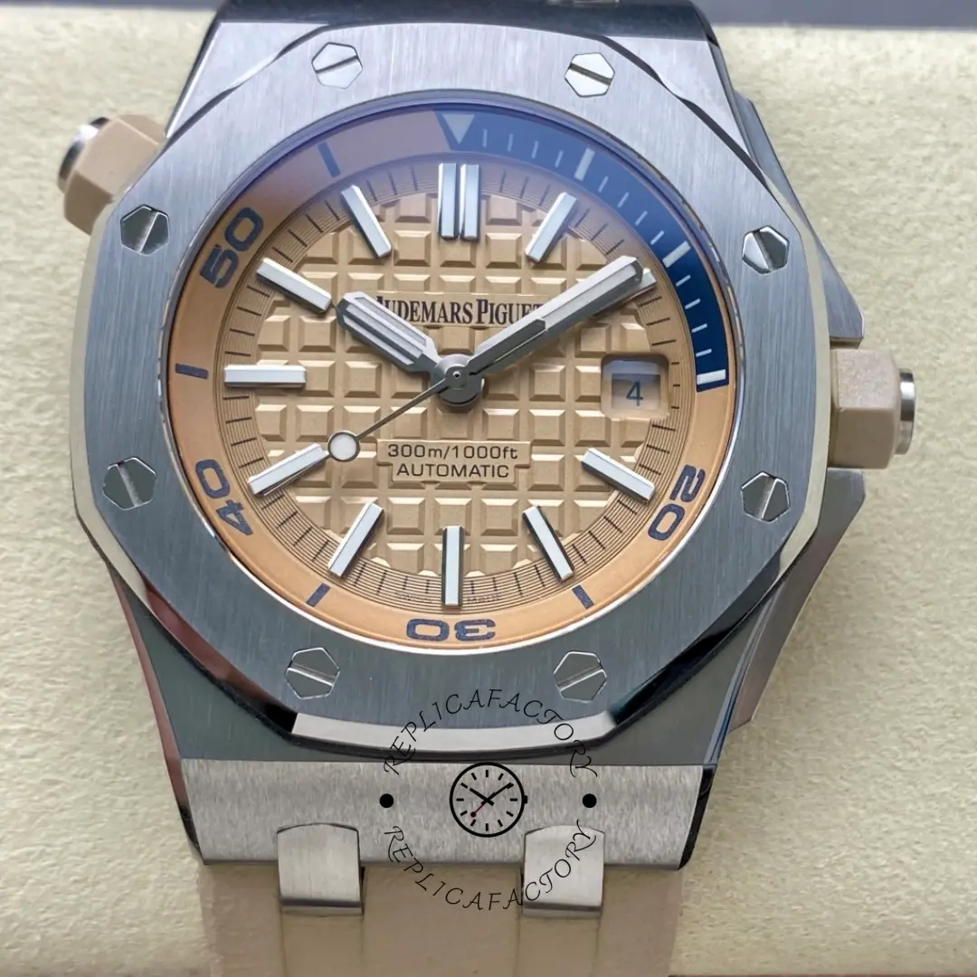 AP Royal Oak Offshore 15710ST.OO.A085CA.01 Diver Rubber 42mm Replica Beige Dial - QualitySwissReplica