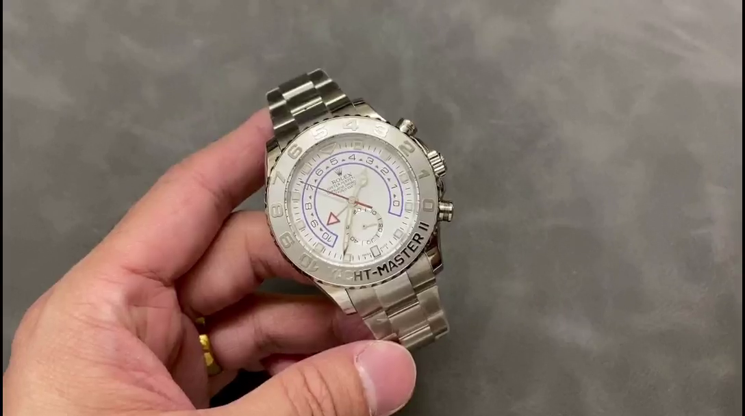 Rolex Yacht Master II 116689 White Dial Platinum 44mm Mens Replica Watch - QualitySwissReplica